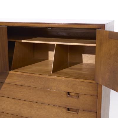  Mount Airy Furniture Company Mount Airy Janus Mid Century Walnut Gentlemans Chest Highboy Dresser