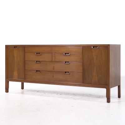  Mount Airy Furniture Company Mount Airy Janus Mid Century Walnut Lowboy Dresser