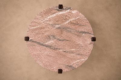  Moveis Fatima Brazilian Modern Coffee Table in Rosewood Pink Granite F tima