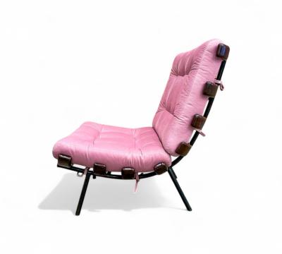  Moveis Pallar Brazilian Modern Wood Slat Metal Frame Armchair Moveis Pallar 1950s