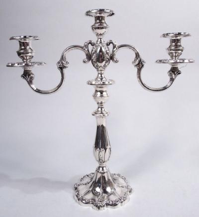  Mueck Carey Pair of Mueck Carey Rochambeau 3 Light Sterling Silver Candelabra