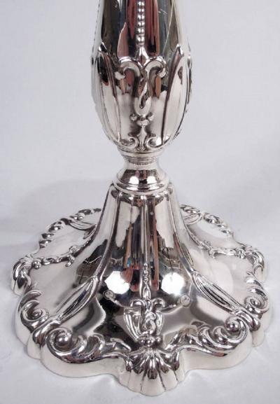  Mueck Carey Pair of Mueck Carey Rochambeau 3 Light Sterling Silver Candelabra
