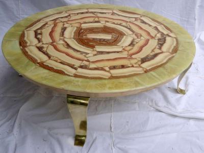  Muller of Mexico Muller Onyx Top Arturo Pani Coffee Table Mexico circa 1960