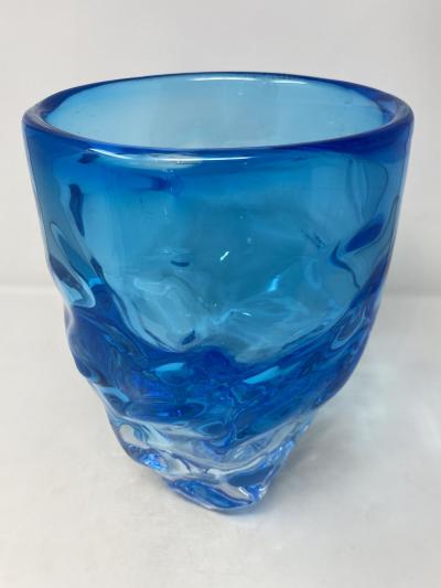  Murano Aquamarine Murano Glass Centerpiece Vase