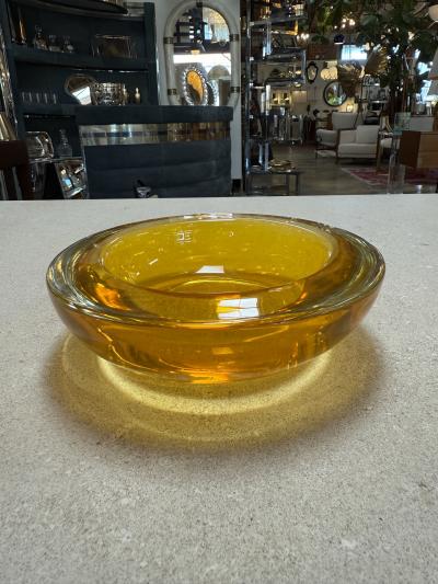  Murano Canary Murano Glass Bowl Italy 1970s