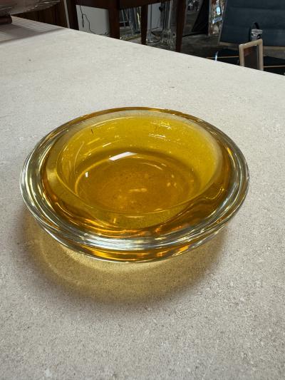  Murano Canary Murano Glass Bowl Italy 1970s