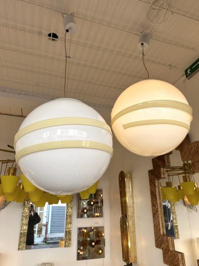  Murano Due Saturn Ball Murano Glass Pendant Lighting by Murano Due Italy 1990s