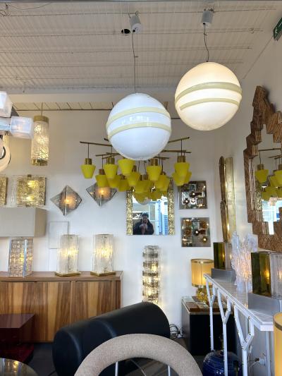  Murano Due Saturn Ball Murano Glass Pendant Lighting by Murano Due Italy 1990s