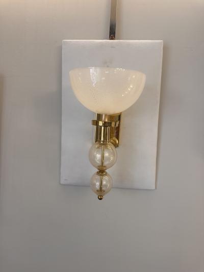  Murano Exceptional pair of Italian Murano 1970s modern wall lights