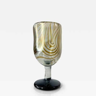  Murano Glass 1970s Studio Art Glass Handmade Goblet by Calif artist Norm Thomas
