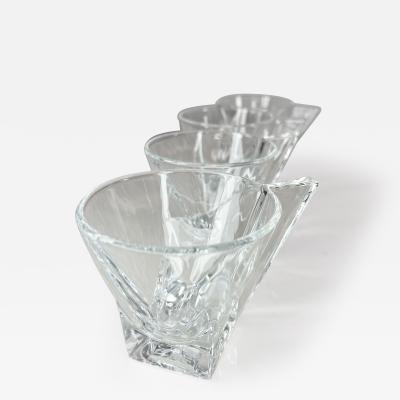  Murano Glass 1990s RCR Italian Crystal Glass Set of Four Modern Coffee Cups Italy