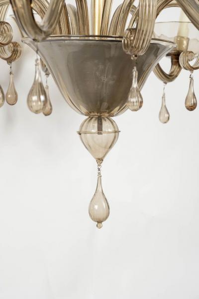  Murano Glass Clear Taupe Color Glass Murano Chandelier