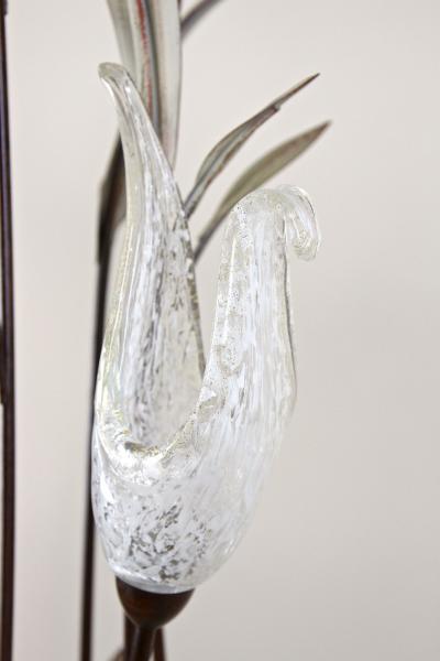  Murano Glass Mid Century Murano Glass Swan Floor Lamp Italy circa 1960 70