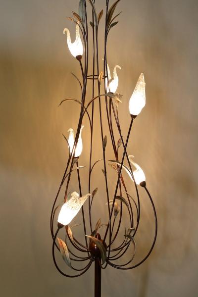  Murano Glass Mid Century Murano Glass Swan Floor Lamp Italy circa 1960 70