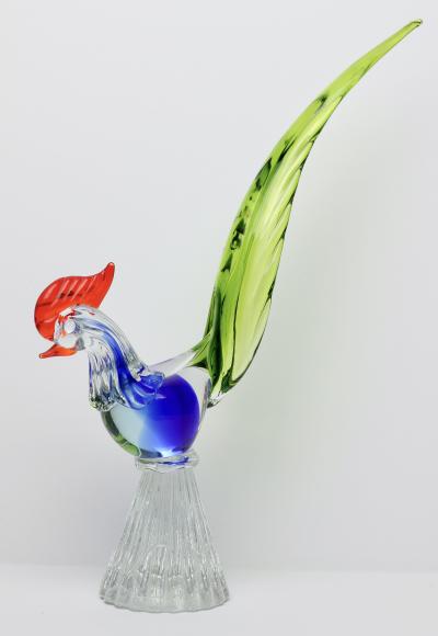  Murano Glass Murano Art Glass Sculpture of a Pheasant Italy 1960