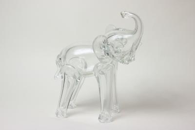  Murano Glass Murano Blown Glass Elephant Clear Art Glass Sculpture 1970 Italy