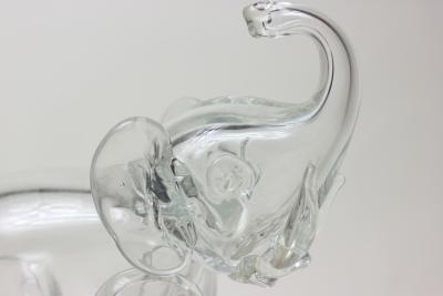  Murano Glass Murano Blown Glass Elephant Clear Art Glass Sculpture 1970 Italy