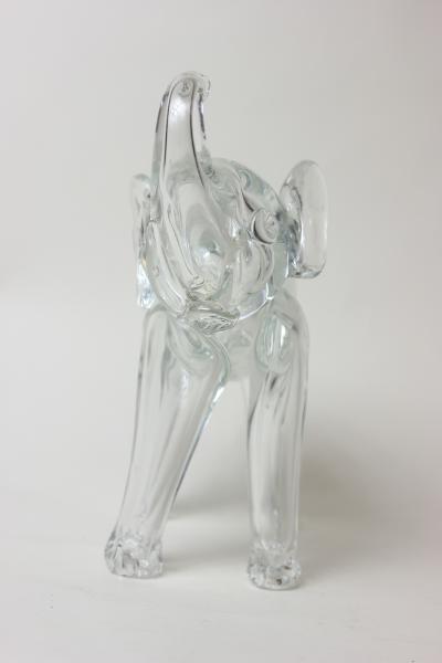  Murano Glass Murano Blown Glass Elephant Clear Art Glass Sculpture 1970 Italy