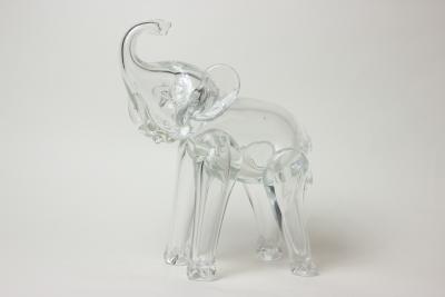  Murano Glass Murano Blown Glass Elephant Clear Art Glass Sculpture 1970 Italy