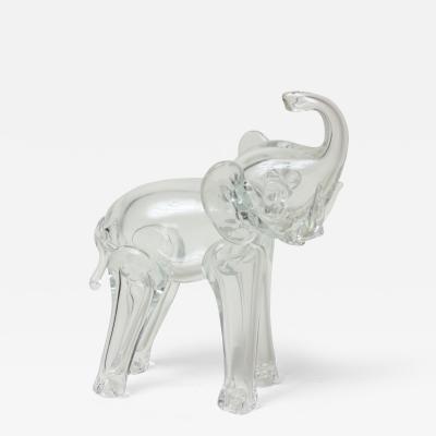  Murano Glass Murano Blown Glass Elephant Clear Art Glass Sculpture 1970 Italy