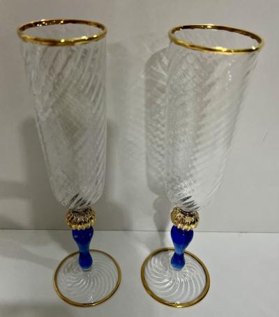  Murano Glass Murano Glass Champagne Flutes
