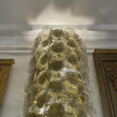  Murano Glass Pair of Golden Disc Appliques