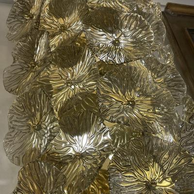  Murano Glass Pair of Golden Disc Appliques