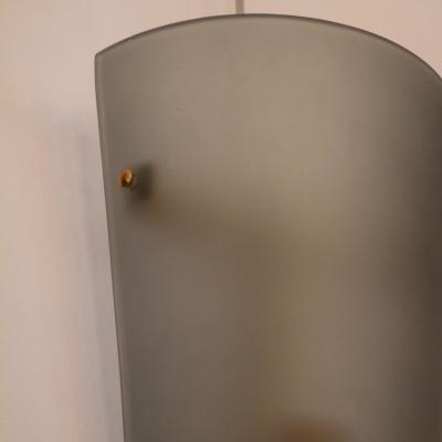  Murano Glass Pair of Matte Black Semi Opaque Wall Lights