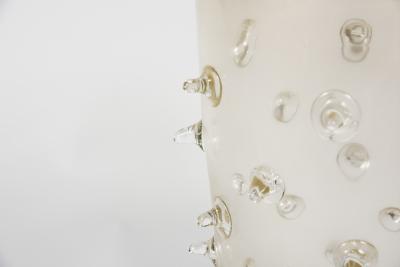  Murano Glass Pair of Murano glass vases with gold inclusion signed