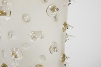  Murano Glass Pair of Murano glass vases with gold inclusion signed