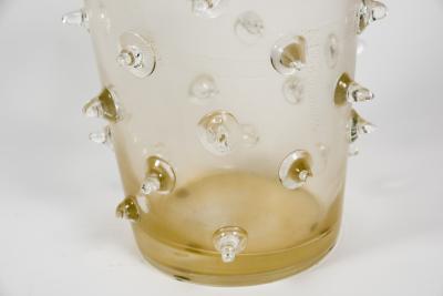  Murano Glass Pair of Murano glass vases with gold inclusion signed