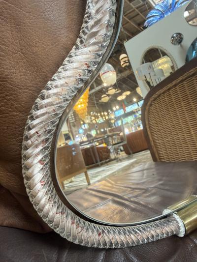  Murano Glass Pear Murano Glass and Brass Wall Mirror