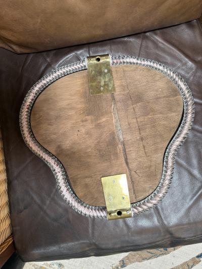  Murano Glass Pear Murano Glass and Brass Wall Mirror