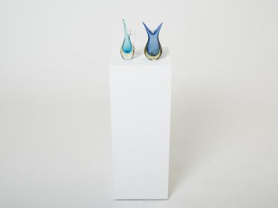  Murano Glass Set of two small vases Sommerso Murano glass 1970s