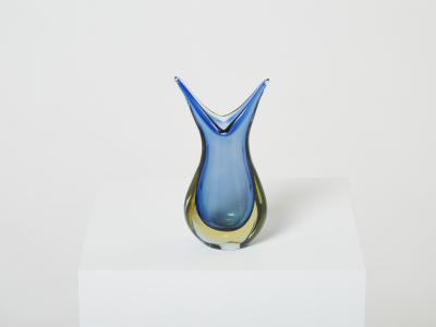  Murano Glass Set of two small vases Sommerso Murano glass 1970s