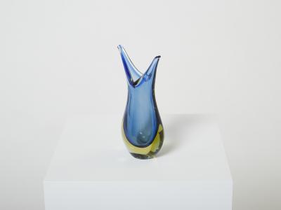  Murano Glass Set of two small vases Sommerso Murano glass 1970s