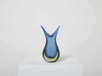  Murano Glass Set of two small vases Sommerso Murano glass 1970s