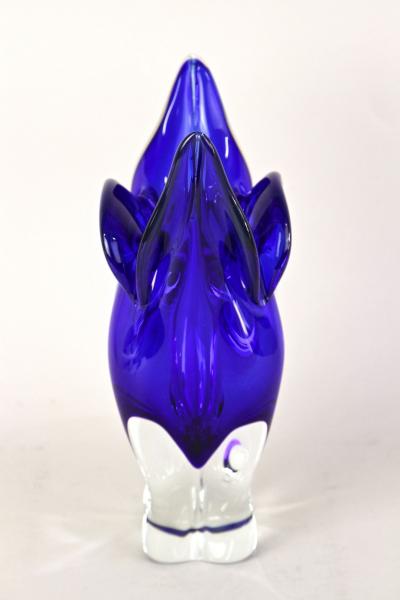  Murano Glass Sommerso 20th Century Dark Blue Murano Glass Vase Sommerso Murano Italy ca 1960 70