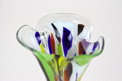  Murano Glass Sommerso 20th Century Multicolored Murano Glass Vase Italy ca 1970