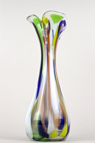  Murano Glass Sommerso 20th Century Multicolored Murano Glass Vase Italy ca 1970