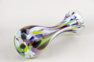  Murano Glass Sommerso 20th Century Multicolored Murano Glass Vase Italy ca 1970