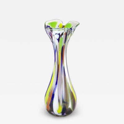  Murano Glass Sommerso 20th Century Multicolored Murano Glass Vase Italy ca 1970