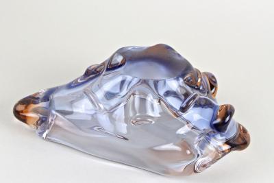  Murano Glass Sommerso 20th Century Murano Glass Bowl Ashtray Blue Amber Italy circa 1960