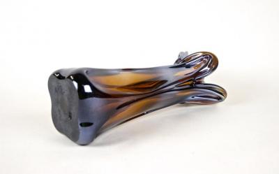  Murano Glass Sommerso 20th Century Murano Glass Vase with Iridiscent Chrome Effect IT circa 1970