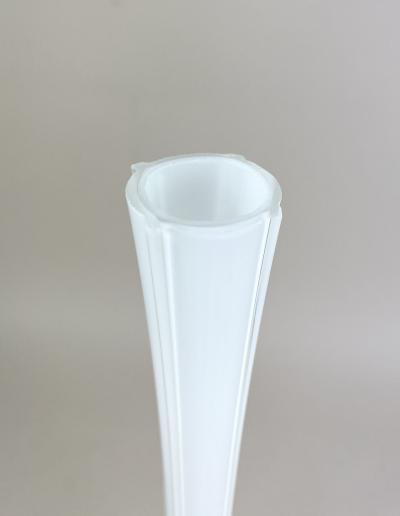  Murano Glass Sommerso 20th Century White Clear Murano Glass Long Neck Vase Italy ca 1960