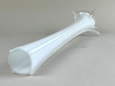  Murano Glass Sommerso 20th Century White Clear Murano Glass Long Neck Vase Italy ca 1960