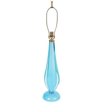  Murano Glass Sommerso Large pair of vintage Italian Murano Sommerso Glass lamps