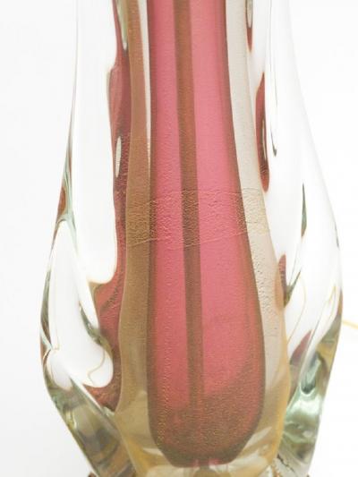  Murano Glass Sommerso Large pair of vintage Italian Murano Sommerso Glass lamps