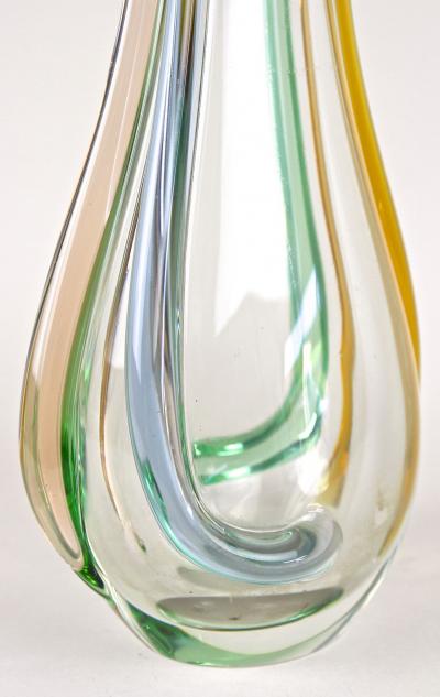  Murano Glass Sommerso Mid Century Modern Murano Glass Vase by Sommerso Murano Italy circa 1960