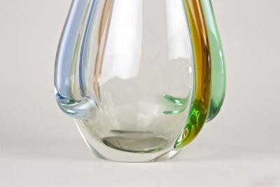  Murano Glass Sommerso Mid Century Modern Murano Glass Vase by Sommerso Murano Italy circa 1960